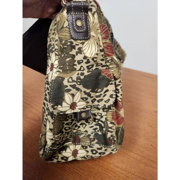 Caribbean Joe Messanger bag with Canvas Exterior. Floral pattern - Picture 4 of 8